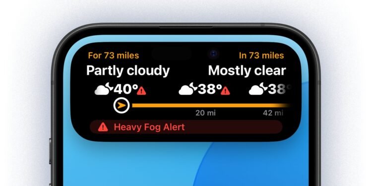 Weather on the Way Update Brings Live Activity Support, Real-Time Route Weather Tracking